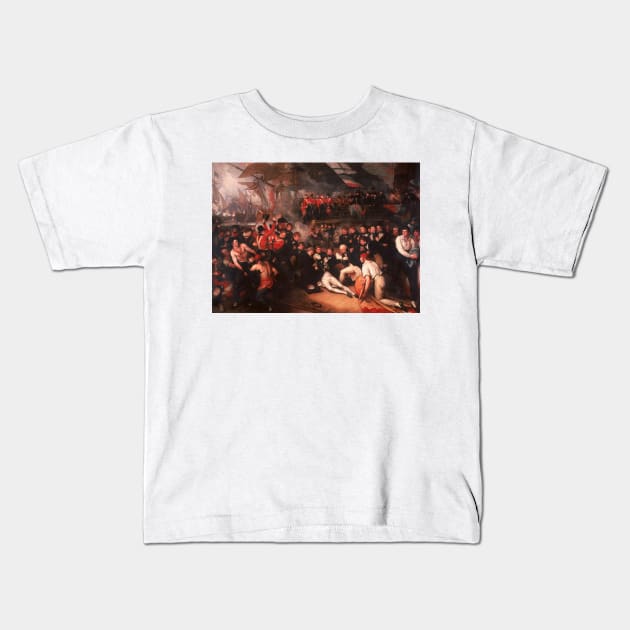 The Death of Nelson by Benjamin West Kids T-Shirt by Classic Art Stall